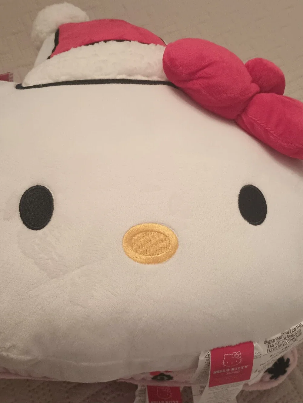 Sanrio Hello Kitty Holiday Face Plush Set Of 2 Pillows - White & Pink 18